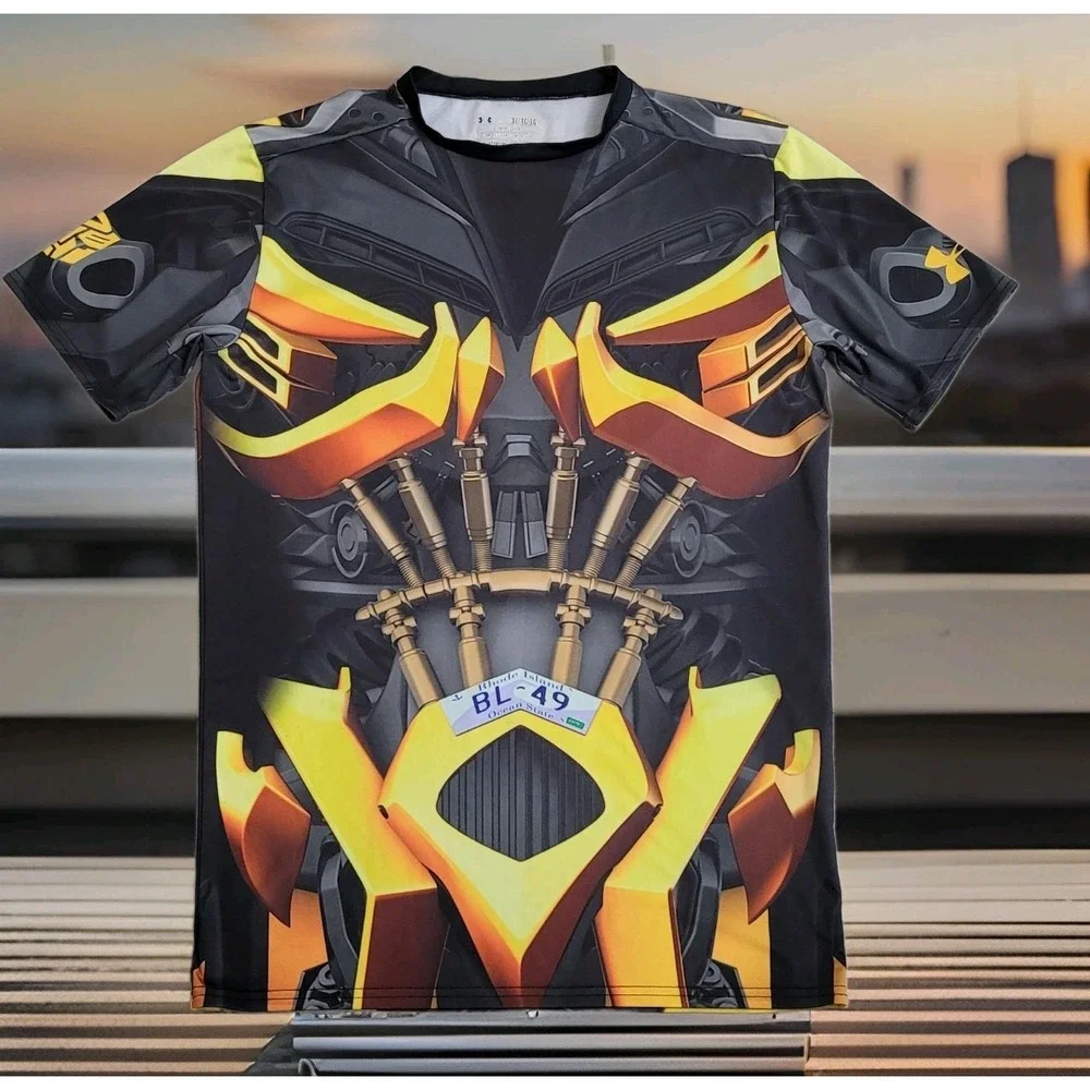 🔥Under Armour 2014 Transformer BUMBLEBEE Shirt Mens XL Alter‎ Ego Compression